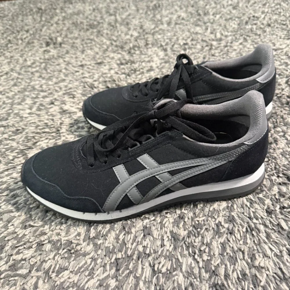 Onitsuka Tiger Dualio Retro Sneakers Black Gray Men 8.5 Women 10 OrthoLite